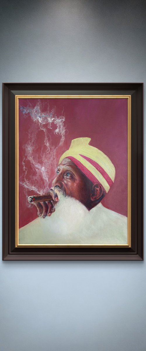 Smoking man in a turban by Anastasiya Kostyuk