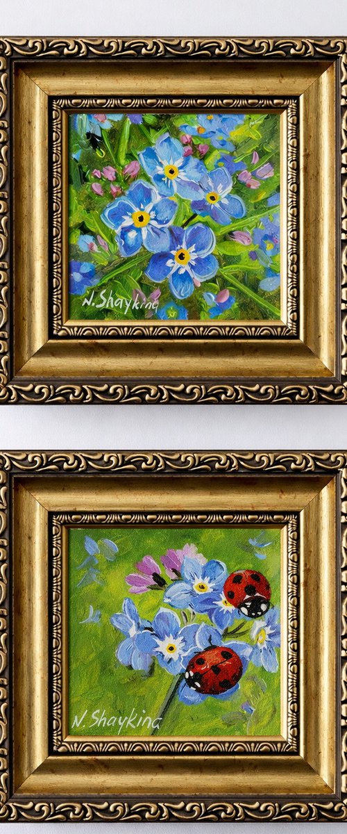Forget-Me-Nots and Ladybugs Mini Set by Natalia Shaykina