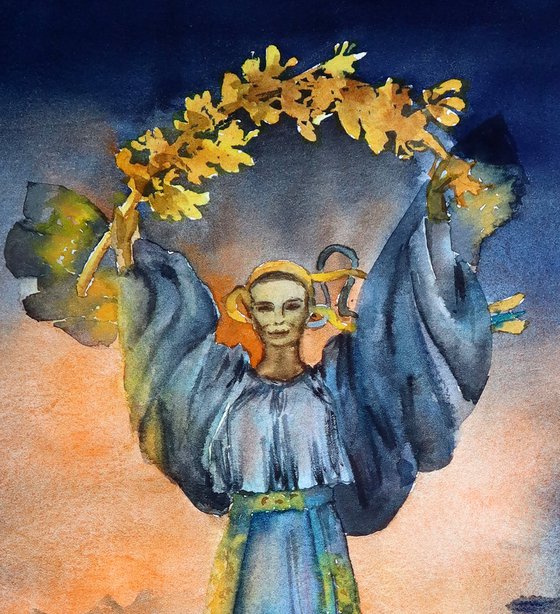 Freedom of Ukraine in Watercolor - Independence Monument