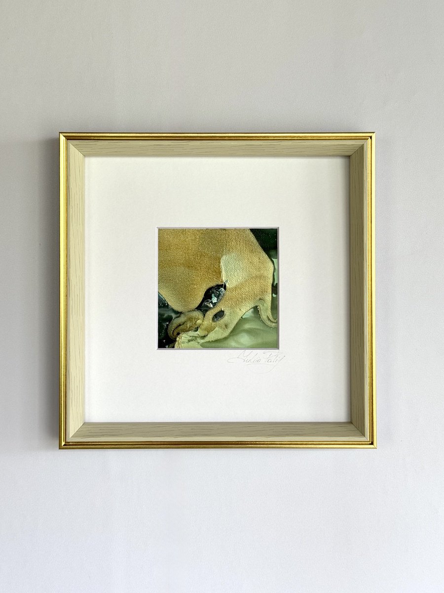 Organic Abstract Painting By Yuliia Poraiko, 8 X 8", The Night Beast, Original Artwork