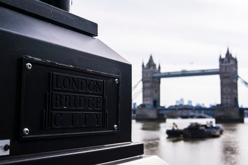 London Bridge CITY : TB   2/20  12"X8" by Laura Fitzpatrick