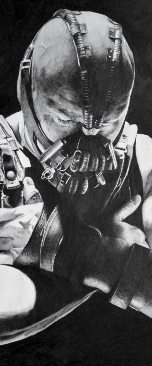 Bane - Dark Knight rises, pencil drawing by Majda Susnik