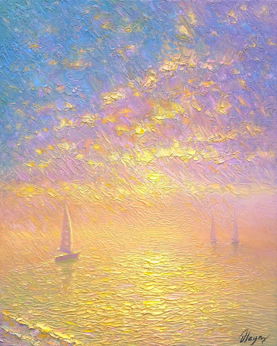 Impressionistic Landscape Oil Painting By Dmitry Oleyn, 16 X 20, Soul Of The Wind, Original Artwork