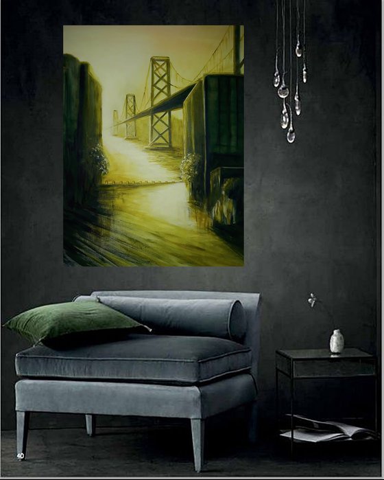 RESERVED Dusk till down - Large Painting Office Home Decor