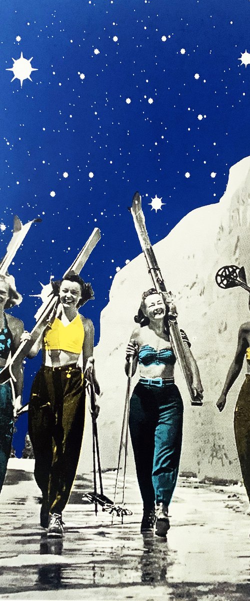 Skiing girls by Anne Storno