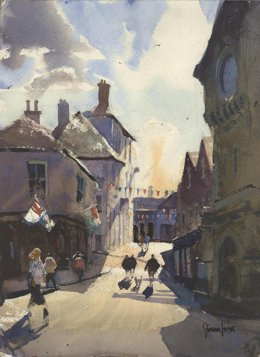 Impressionistic Cityscapes Watercolour By Simon Jones, 12 X 16", 