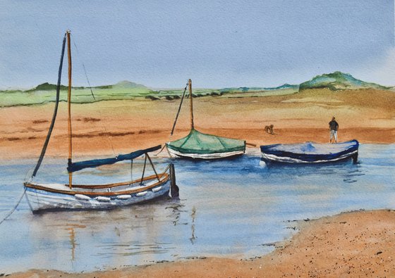 Boats at Burnham Overy Staithe, Norfolk