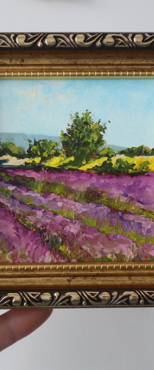 Lavender Field Painting by Natalia Shaykina