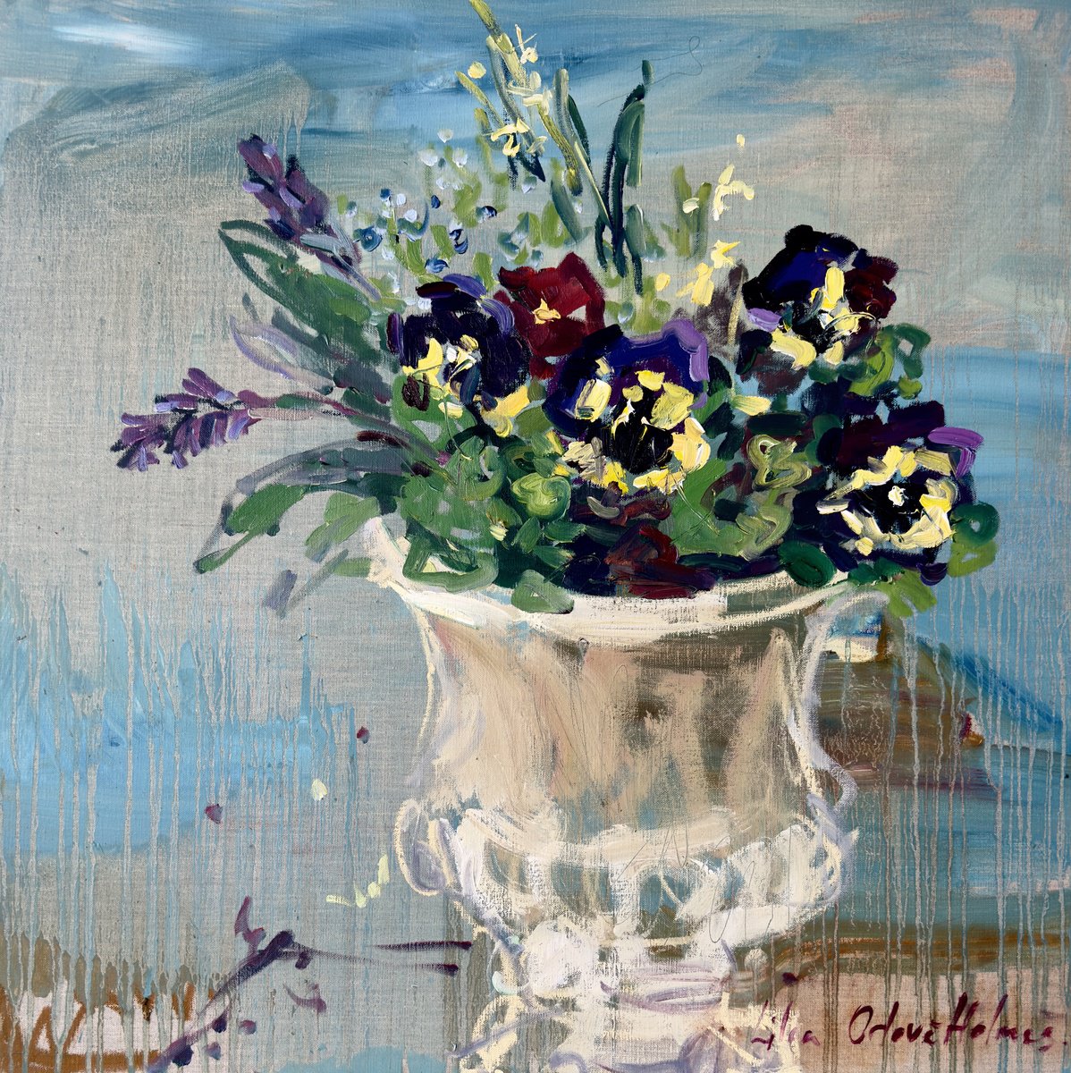 Spring Planter By Lilia Orlova-Holmes, 30 X 30, Artwork For Sale On Artfinder