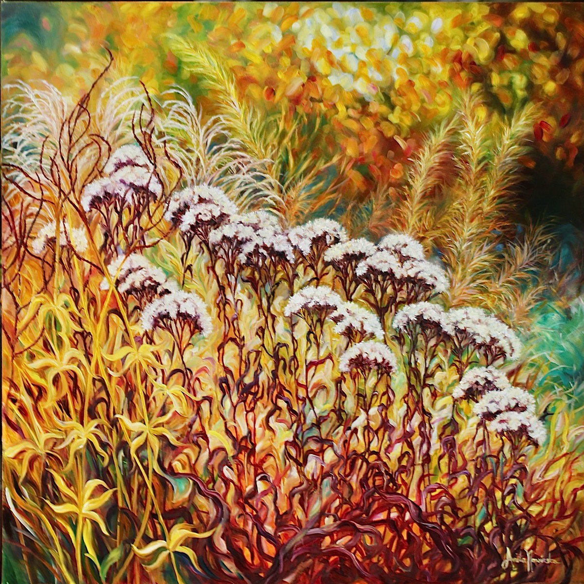 Manomaya- Meadow Painting By Anita Nowinska, 30 X 30, Artwork For Sale On Artfinder