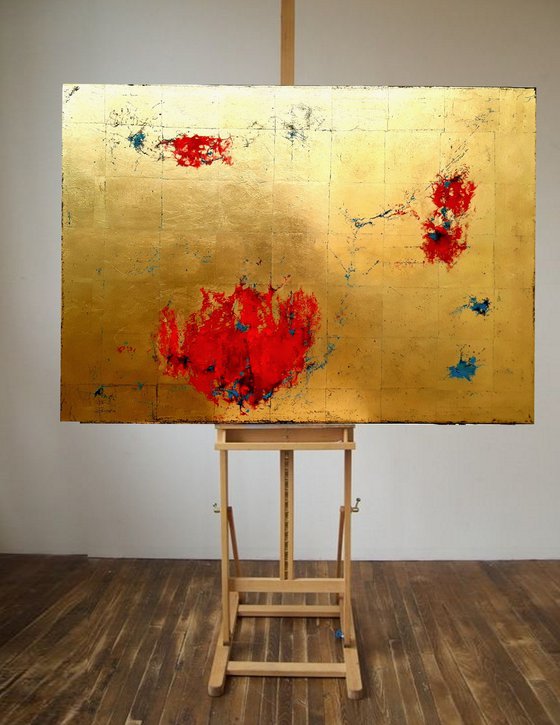 Gold  abstract painting  #00111