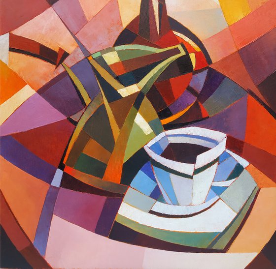 Still life (40x50cm, cubism, oil painting, ready to hang)