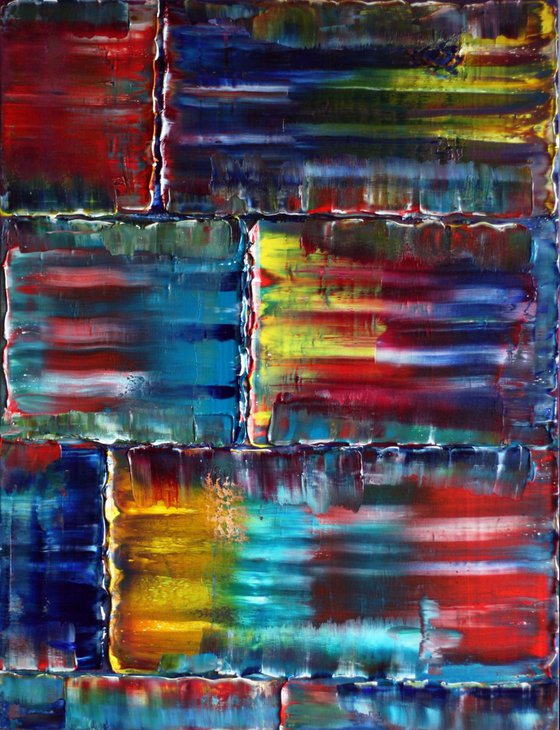 "Bricklaying" - FREE USA SHIPPING - Original PMS Abstract Diptych Oil Paintings On Canvas - 44" x 24"