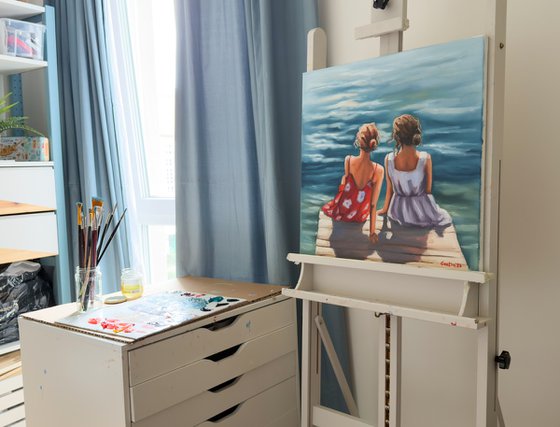 Two Women by the Ocean