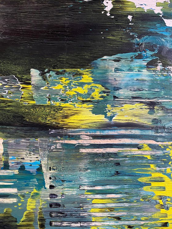 "That Will Leave A Mark" - FREE USA SHIPPING - Original PMS Abstract Acrylic Painting On Reclaimed Wood - 48" x 20"