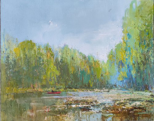 Green-blue landscape by Dmitrii Ermolov