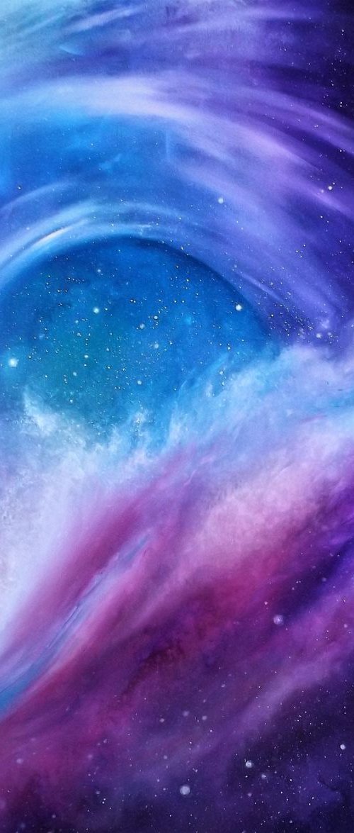 Cosmic Surge - Finger-painted Space, SciArt by Lisa Price