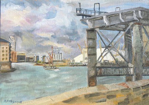 The Thames at Greenwich - an original oil painting by Julian Lovegrove Art