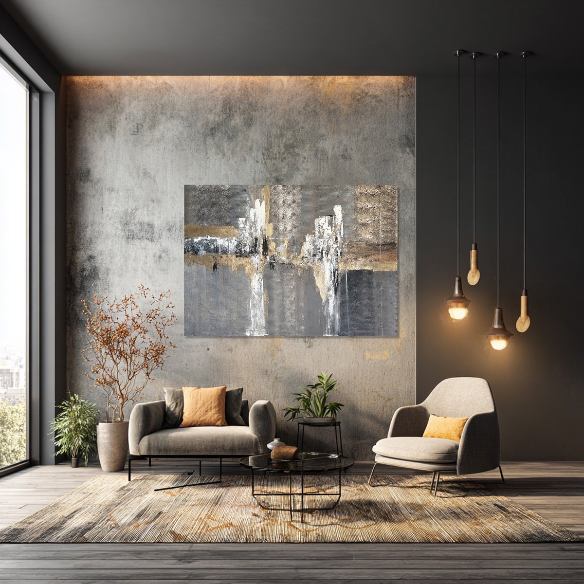 Urban And Pop Acrylic Painting , Golden Pulse. Large Luxury Minimalist By Tatiana Malinovscaia, 55 X 39, Artwork For Sale On Artfinder