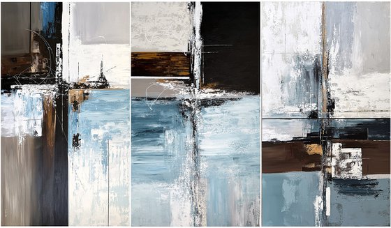 Tidal Axis Triptych 240x140 cm