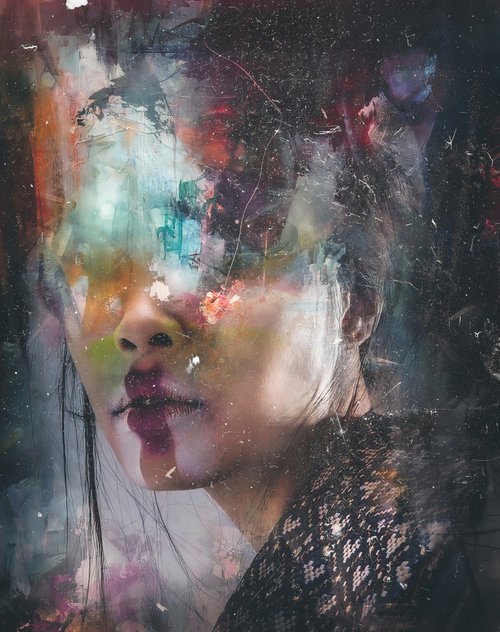 Art Color Face Vol. 2 - Galaxy. Art portrait on canvas by Elmira Namazova