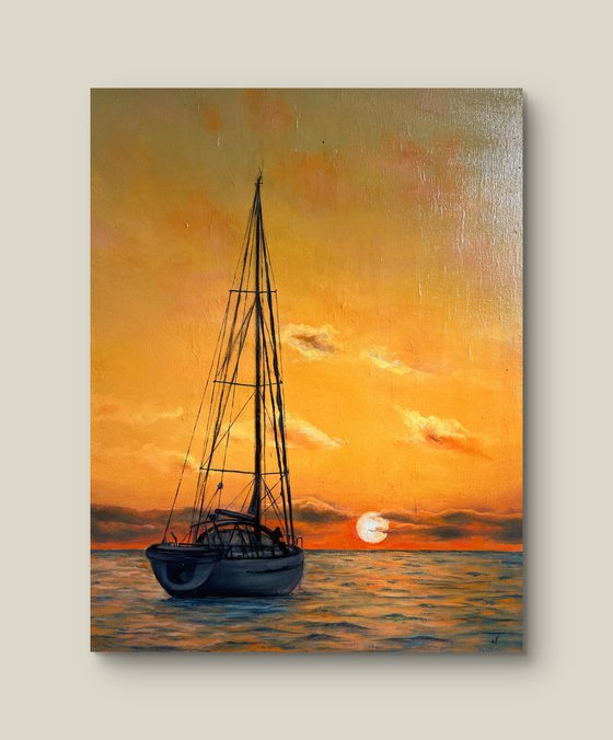 Sailboat at sunset