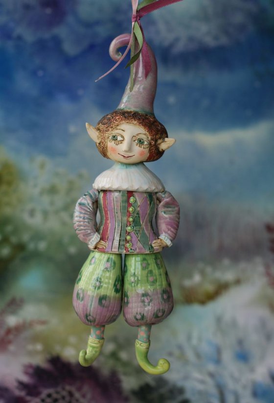 Puck, also known as Robin Goodfellow from the Midsummer Night's Dream Ceramic illustration project by Elya Yalonetski