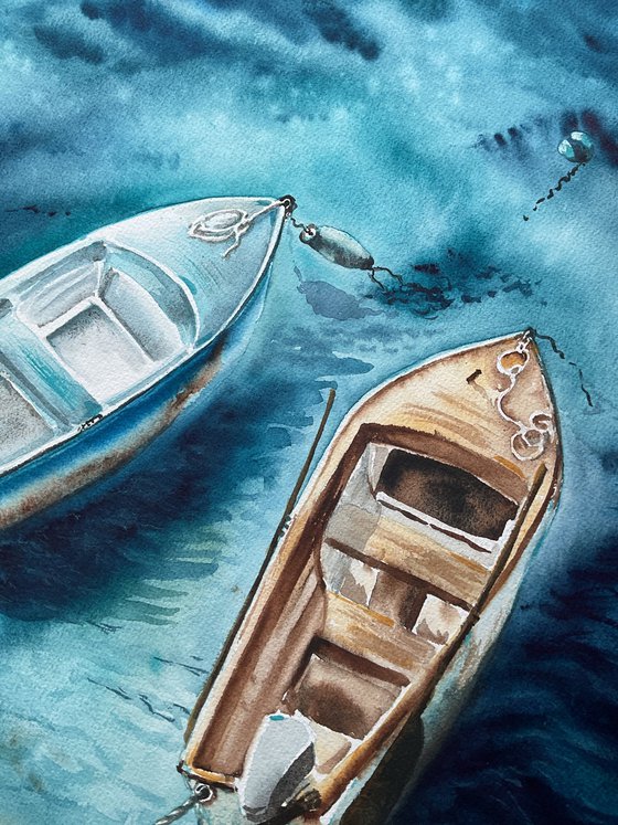 Bound by the sea, original watercolour