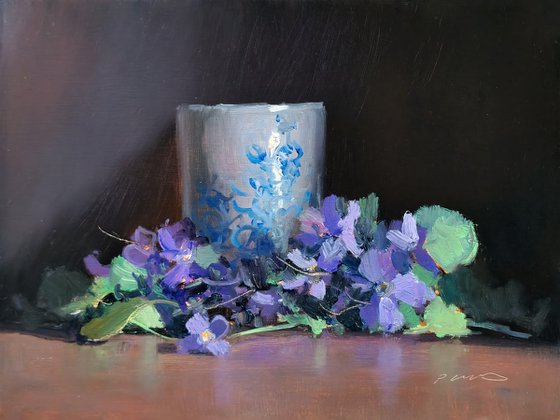 Violets and a Cup