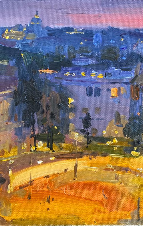 Evening panorama of Rome. Piazza del Popolo, Italy by Nataliia Nosyk