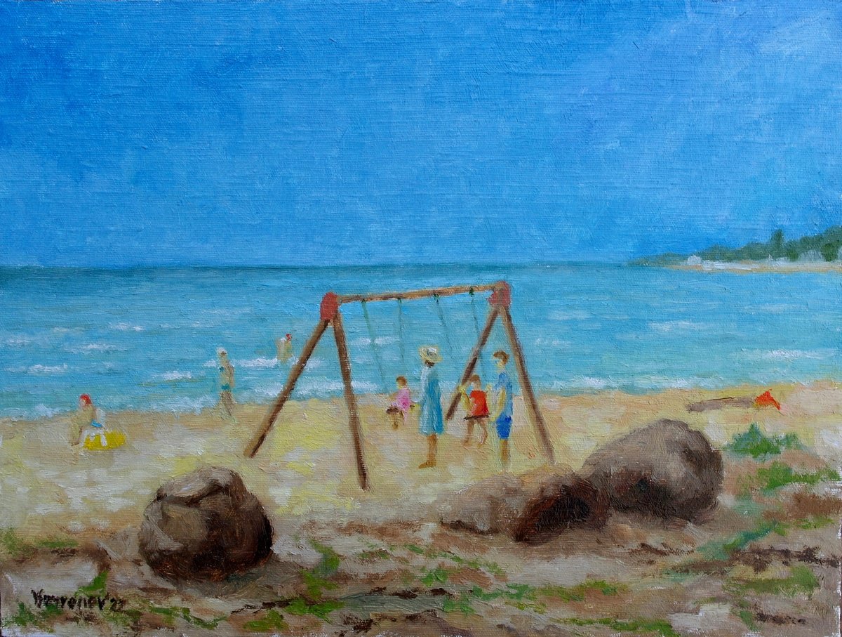 On The Beach 2 By Juri Semjonov, 16 X 12, Artwork For Sale On Artfinder