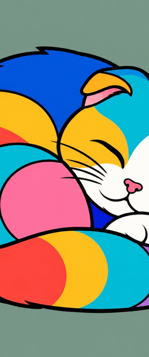 Colorful Scottish Fold Kitten #04 by Marina Krylova