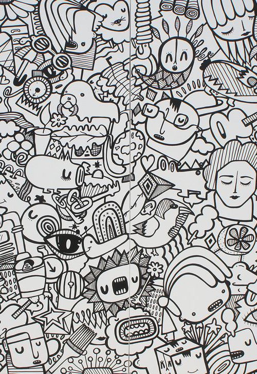 Leaves, Lines and Lizards - Mural sized artwork by Kev Munday