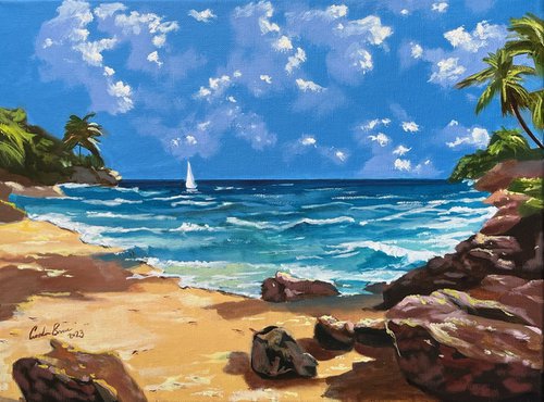 Seascape Serenity by the Seashore by Gordon Bruce