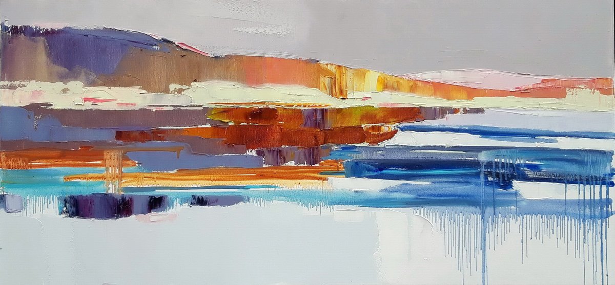 Evening On The Lake. By Lesya Ros, 37 X 18, Artwork For Sale On Artfinder