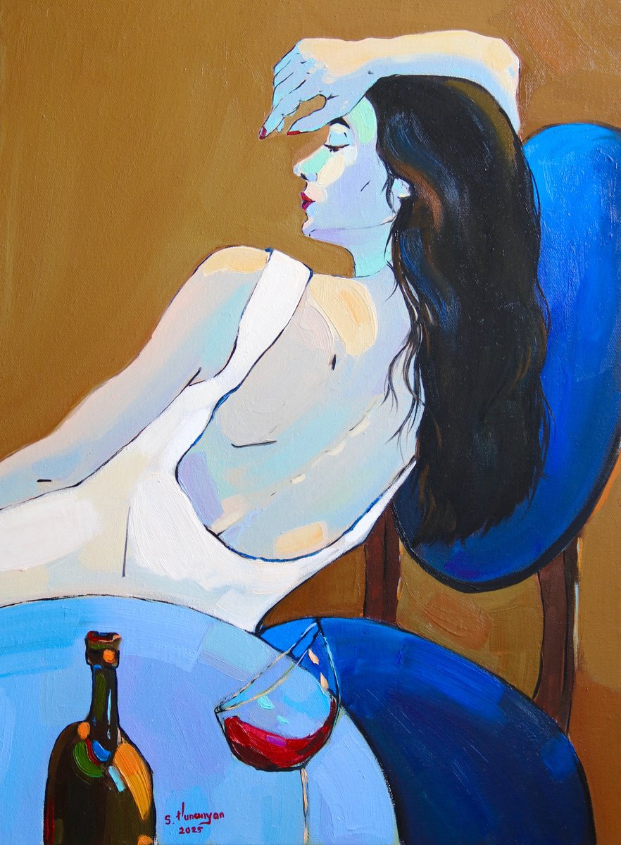 Abstract Oil Painting By Sirarpi Hunanyan, 18 X 24", Evening, Original Artwork