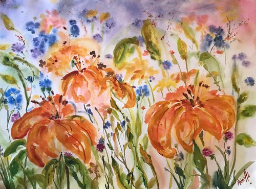Tiger Lilies by Annette Wolters