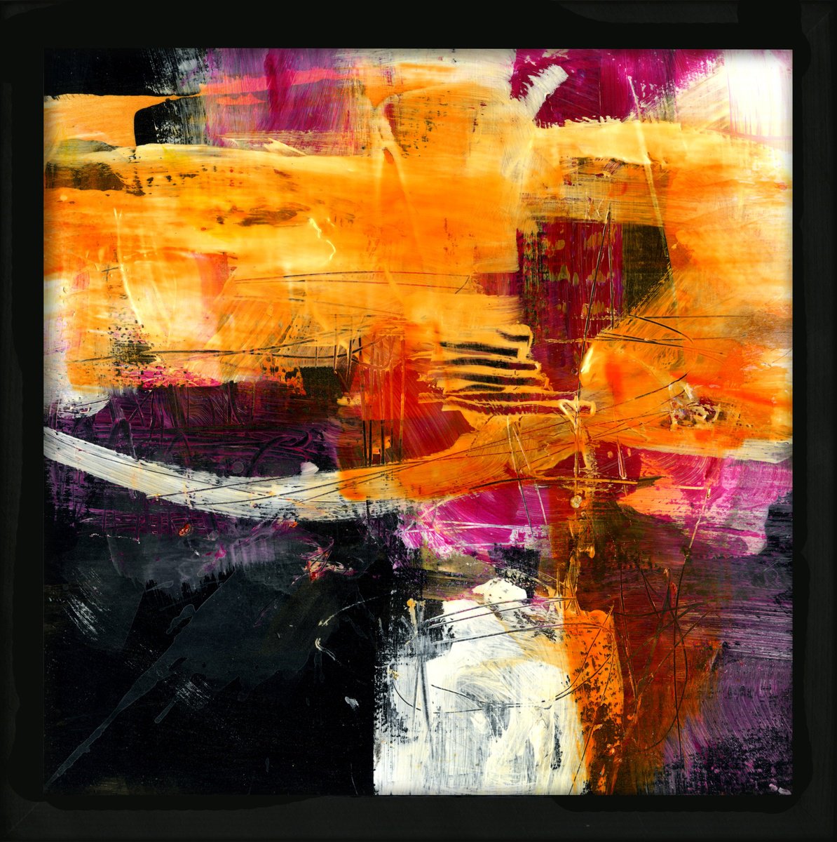 Abstract Painting By Kathy Morton Stanion, 13 X 13", Secret Moments 4, Original Artwork