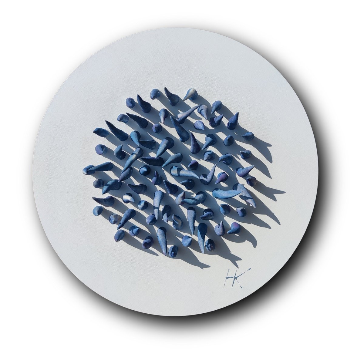 Abstract Clay Sculpture By Natasha Kanevski, 20 X 20", The Desire To Be In Control #8, Original Artwork