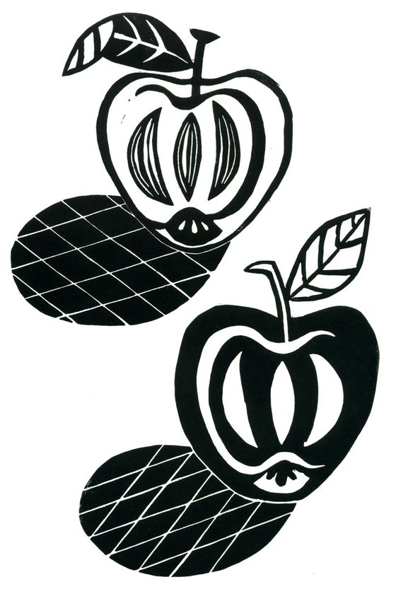 Apples Still Life Linocut Print
