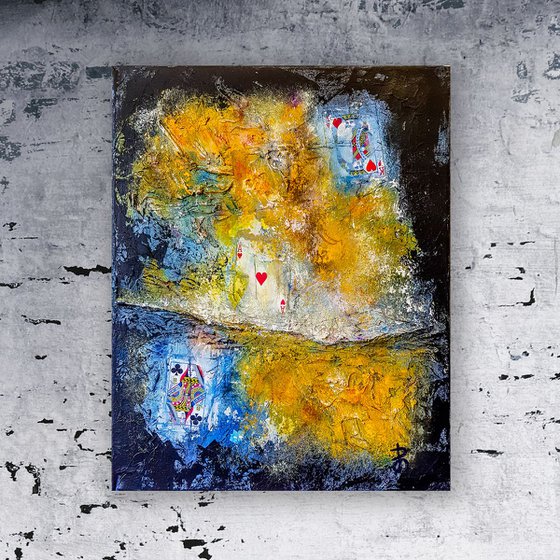 Abstract Textured Acrylic Painting. READY TO HANG.