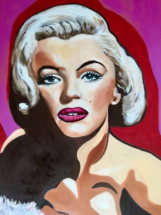 Marilyn Monroe.  Goddess of Hollywood. Portrait. Oil and acrylic on canvas.