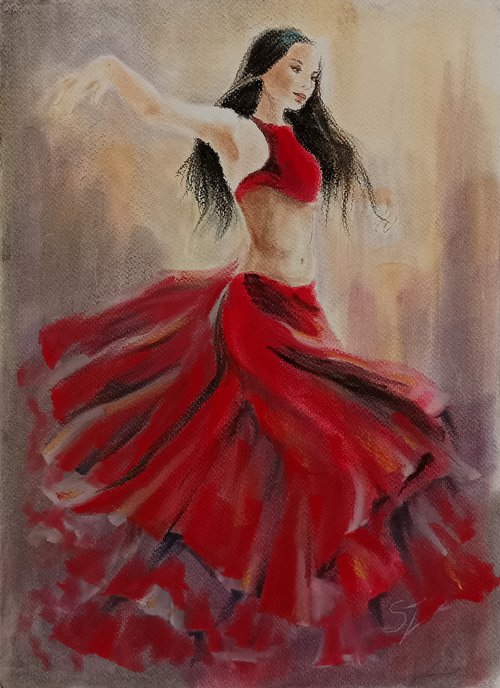 Dancer in a red dress by Susana Zarate