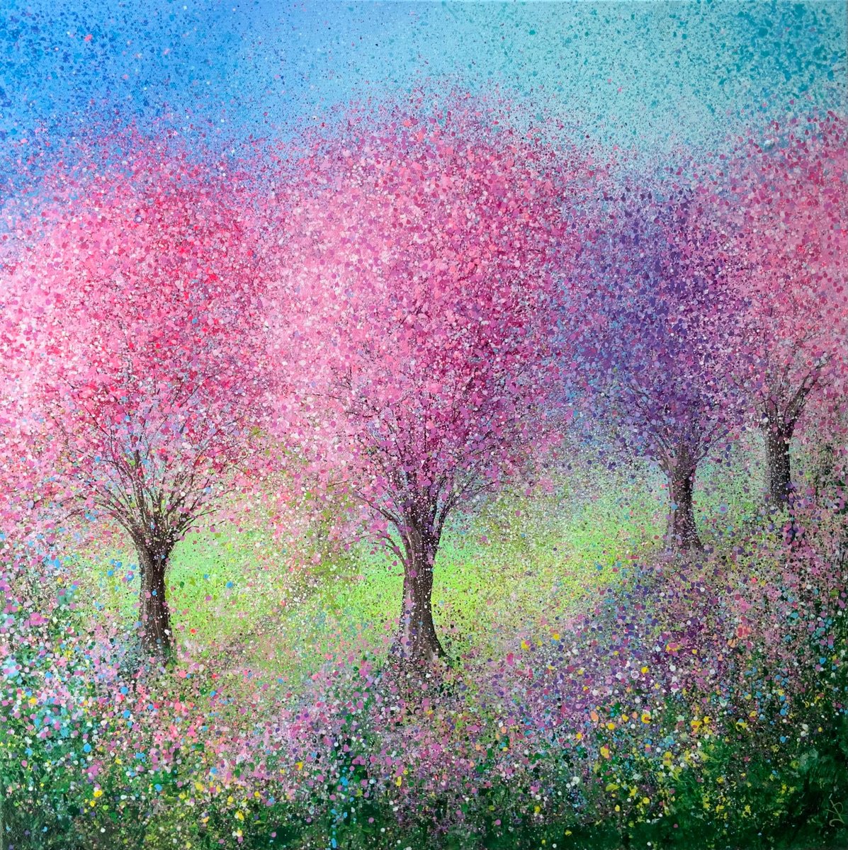 Blissful Blossom By Jan Rogers, 24 X 24, Artwork For Sale On Artfinder
