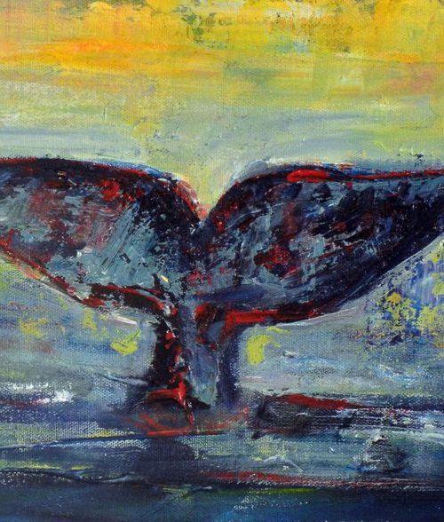 Blue Whale Tail - 20x10 by BenWill