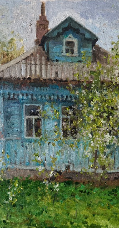 Blue rural house by Olga Goryunova