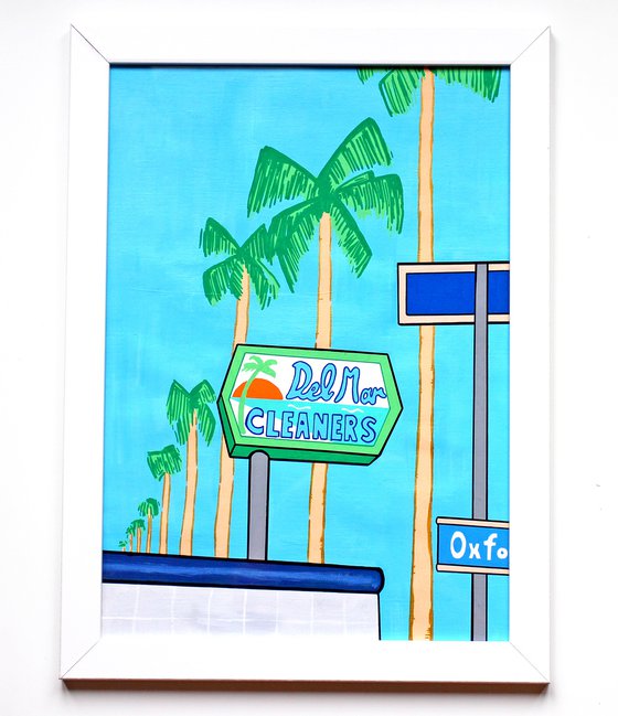 Los Angeles Street Corner 1 - Painting on Unframed A3 Paper