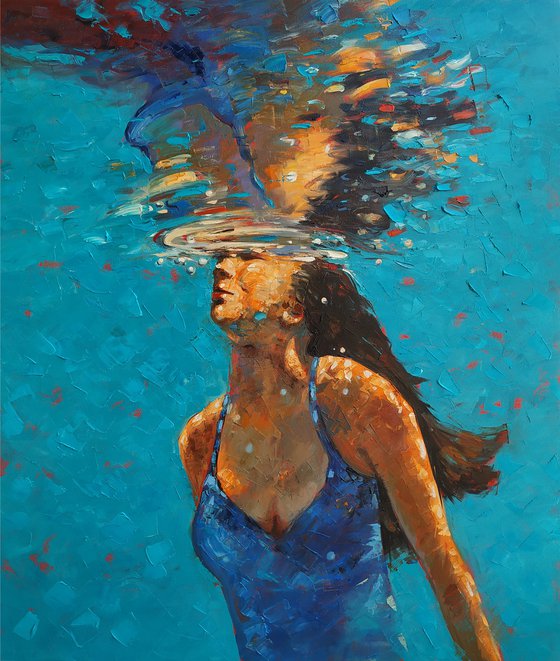 In the pool  80x70cm ,oil/canvas, ready to hang