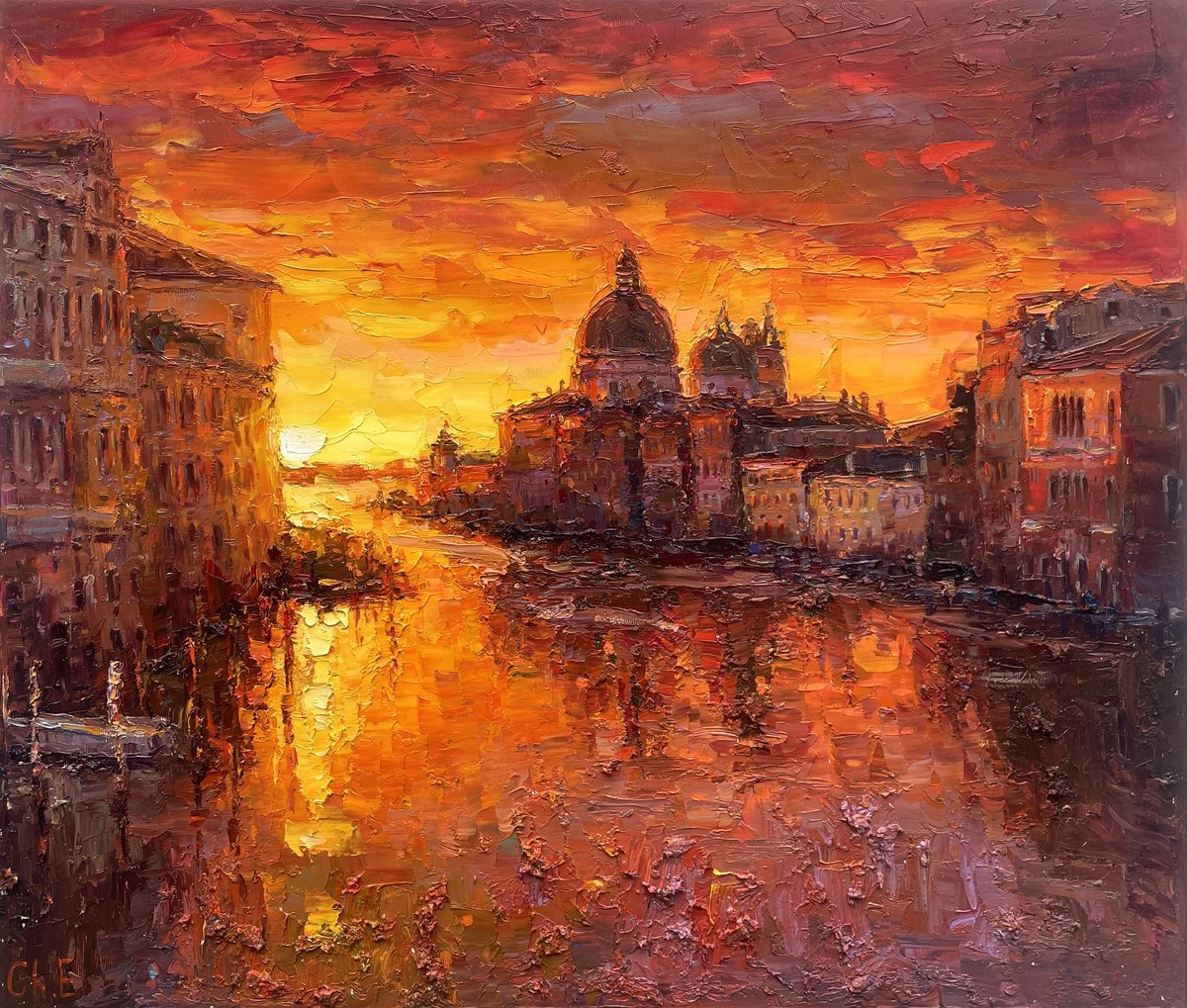 Evening City By Evgeny Chernyakovsky, 25 X 22, Artwork For Sale On Artfinder