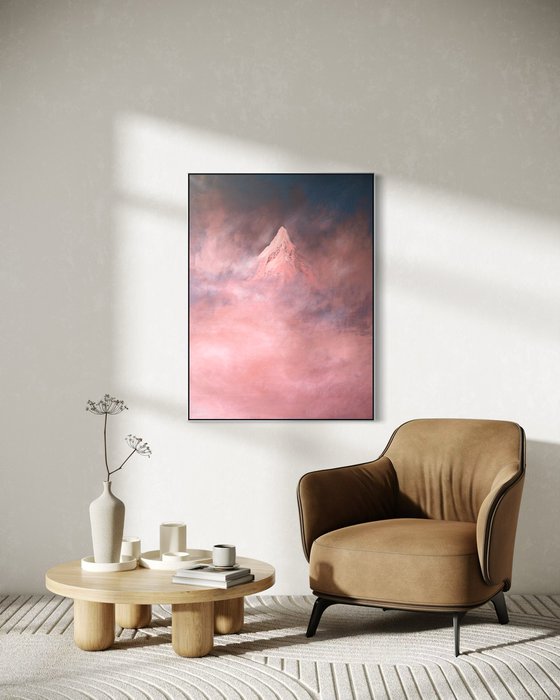 Blush Summit Through the Clouds